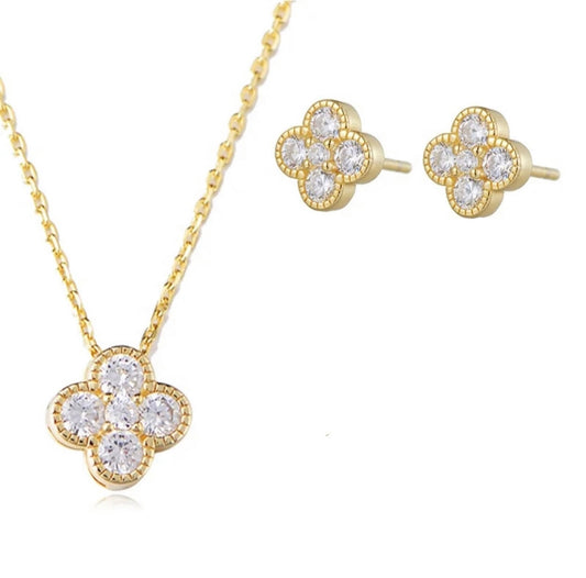 CLOVER NECKLACE EARRINGS SET